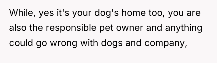 While, yes it's your dog's home too, you are also...