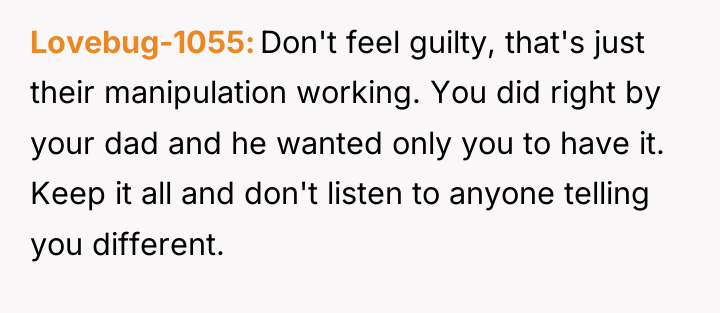 Lovebug-1055 Don't feel guilty, that's just their manipulation working. You...
