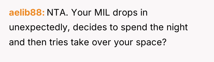 aelib88 NTA. Your MIL drops in unexpectedly, decides to spend...