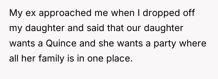 My ex approached me when I dropped off my daughter...