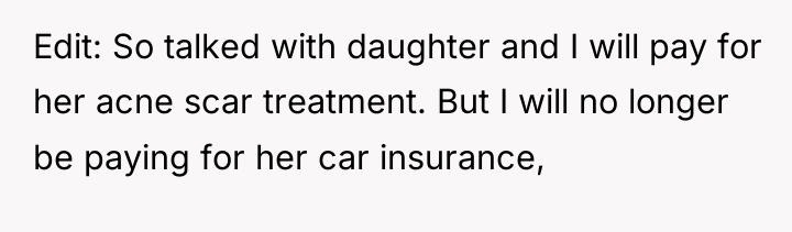 Edit: So talked with daughter and I will pay for...