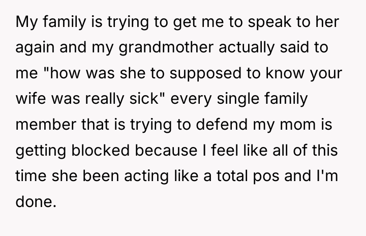 My family is trying to get me to speak to...
