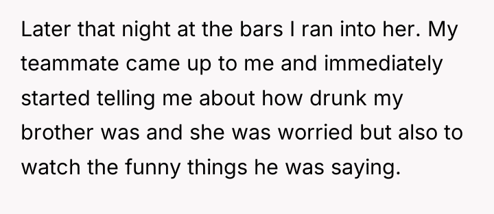 Later that night at the bars I ran into her....