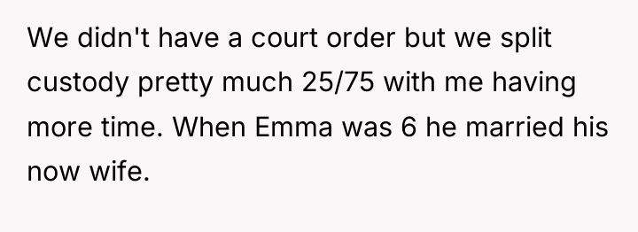 We didn't have a court order but we split custody...