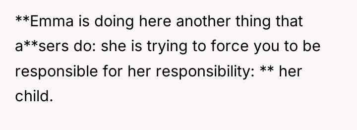 **Emma is doing here another thing that a**sers do: she...
