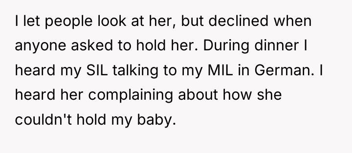 I let people look at her, but declined when anyone...