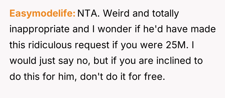 Easymodelife NTA. Weird and totally inappropriate and I wonder if...