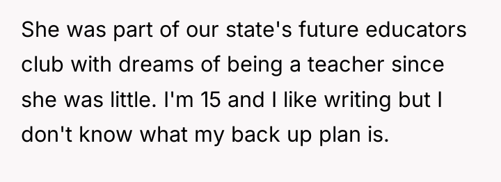 She was part of our state's future educators club with...