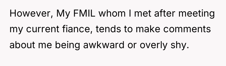 However, My FMIL whom I met after meeting my current...