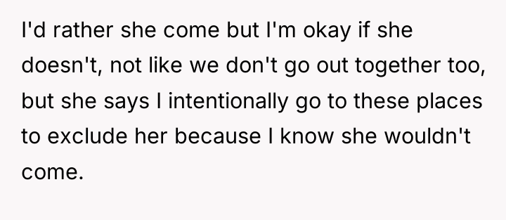 I'd rather she come but I'm okay if she doesn't,...