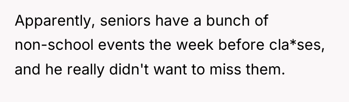 Apparently, seniors have a bunch of non-school events the week...