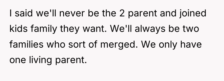 I said we'll never be the 2 parent and joined...