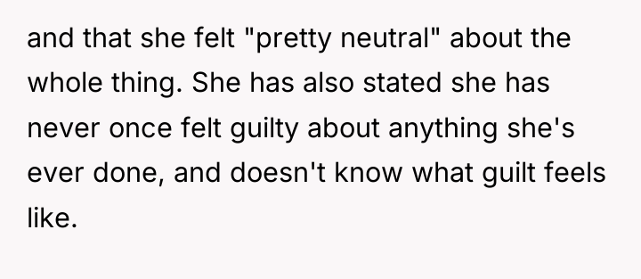 and that she felt "pretty neutral" about the whole thing....