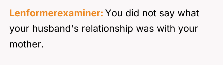 Lenformerexaminer You did not say what your husband's relationship was...