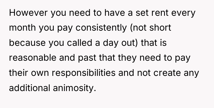 However you need to have a set rent every month...