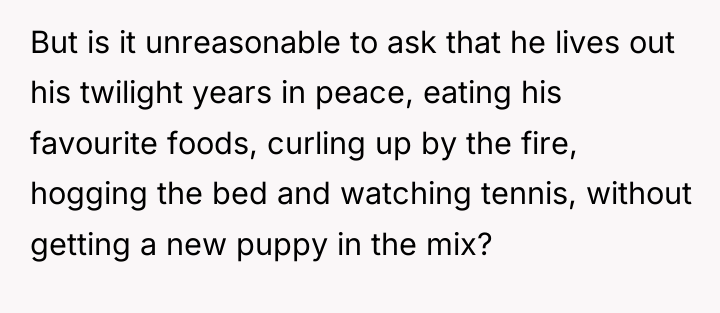 But is it unreasonable to ask that he lives out...