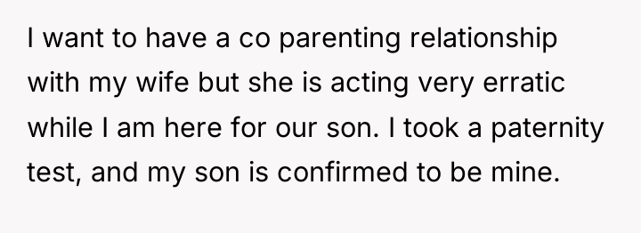 I want to have a co parenting relationship with my...