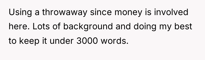Using a throwaway since money is involved here. Lots of...