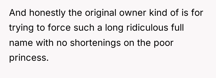 And honestly the original owner kind of is for trying...