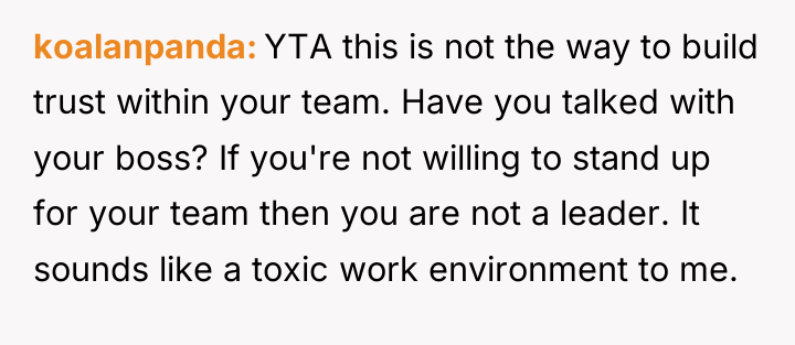 koalanpanda YTA this is not the way to build trust...