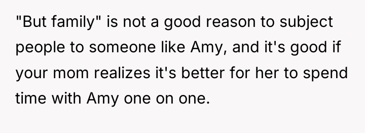 "But family" is not a good reason to subject people...