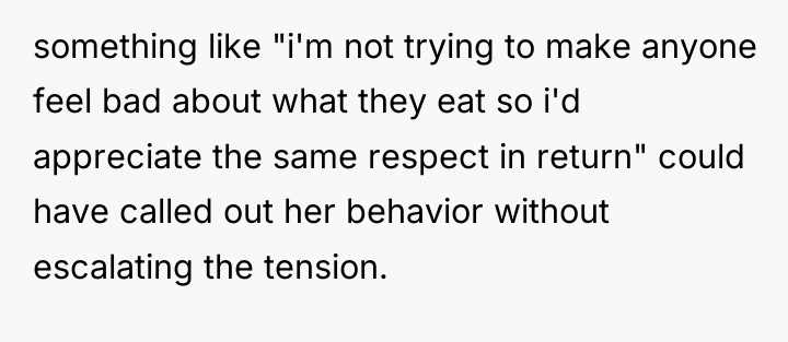 something like "i'm not trying to make anyone feel bad...
