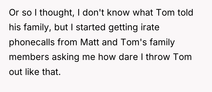 Or so I thought, I don't know what Tom told...