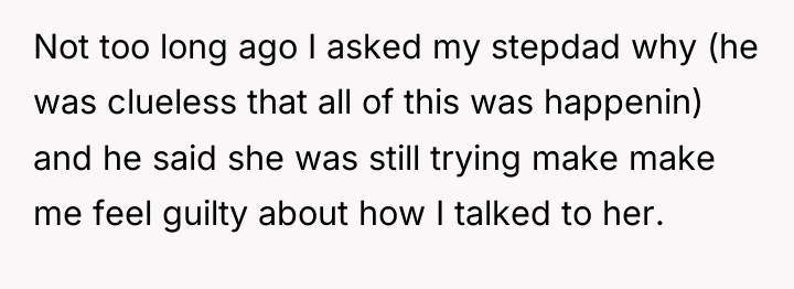Not too long ago I asked my stepdad why (he...