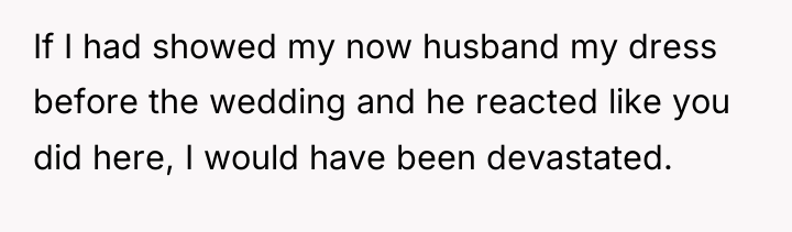 If I had showed my now husband my dress before...