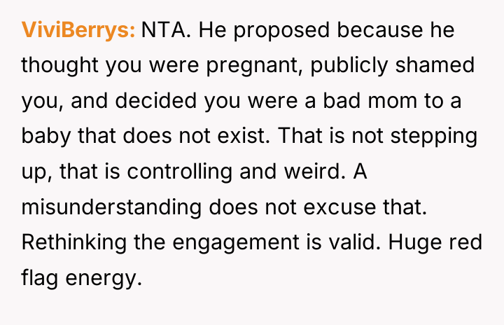 ViviBerrys NTA. He proposed because he thought you were pregnant,...
