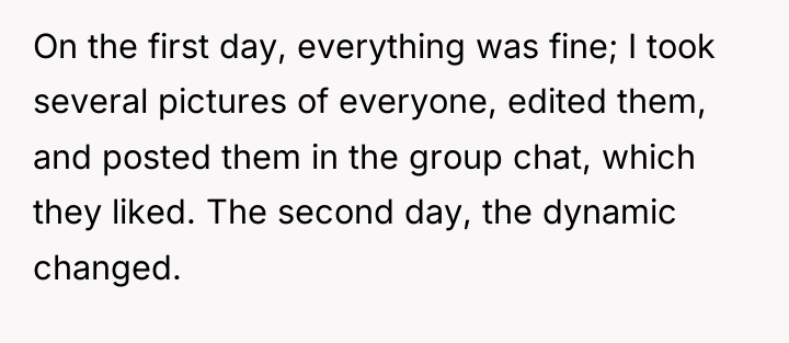 On the first day, everything was fine; I took several...