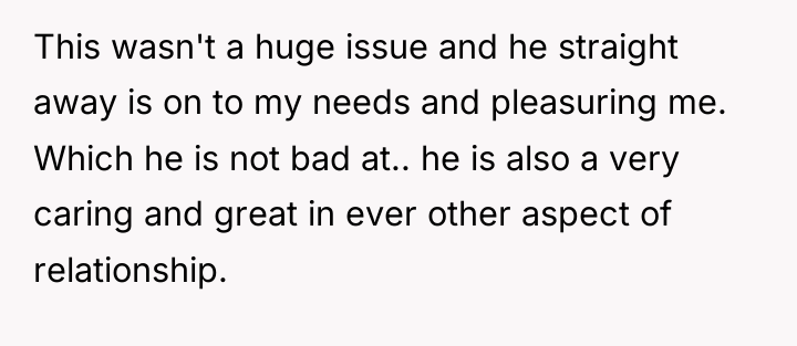 This wasn't a huge issue and he straight away is...