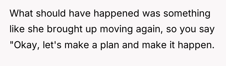 What should have happened was something like she brought up...