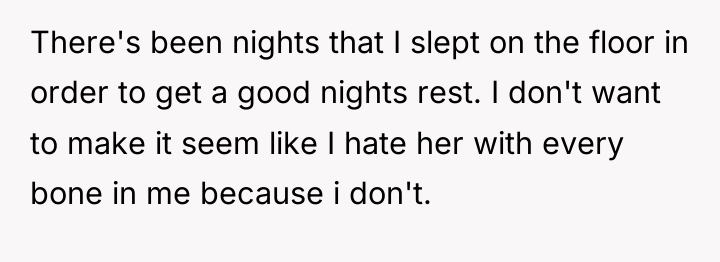 There's been nights that I slept on the floor in...