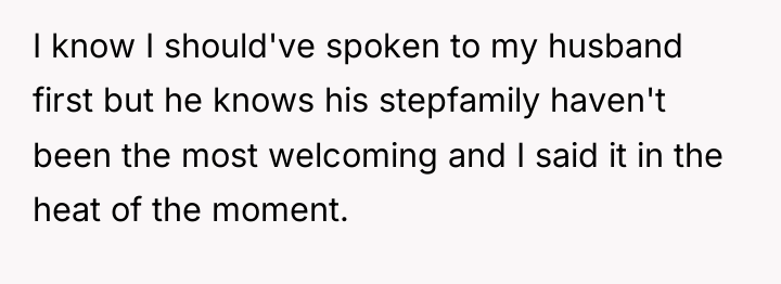 I know I should've spoken to my husband first but...