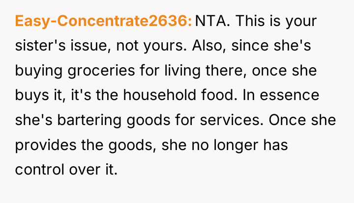 Easy-Concentrate2636 NTA. This is your sister's issue, not yours. Also,...