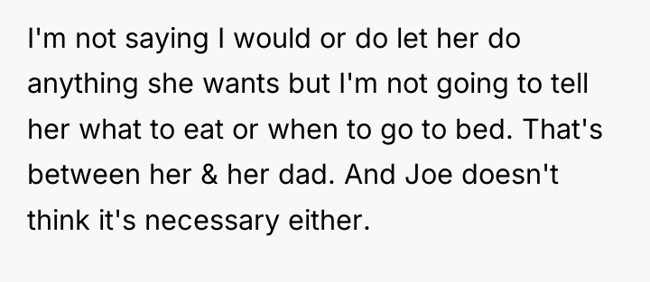 I'm not saying I would or do let her do...