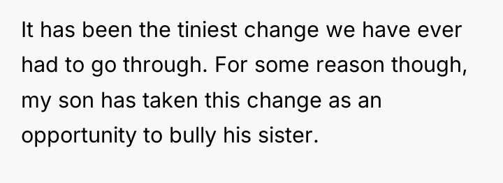 It has been the tiniest change we have ever had...