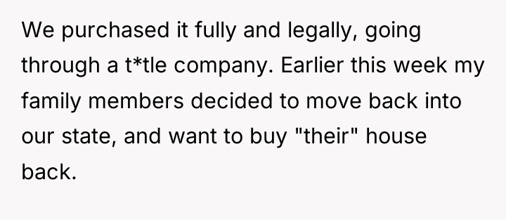 We purchased it fully and legally, going through a t*tle...
