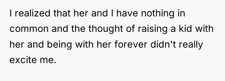 I realized that her and I have nothing in common...