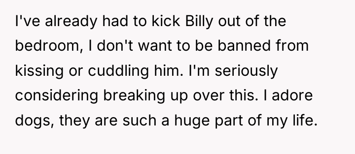 I've already had to kick Billy out of the bedroom,...