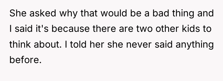She asked why that would be a bad thing and...