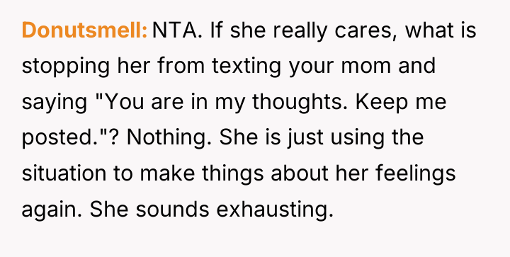 Donutsmell NTA. If she really cares, what is stopping her...