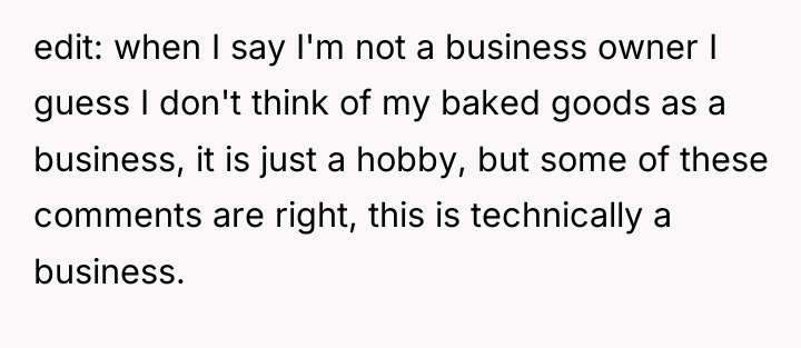 edit: when I say I'm not a business owner I...