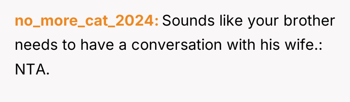 no_more_cat_2024 Sounds like your brother needs to have a conversation...
