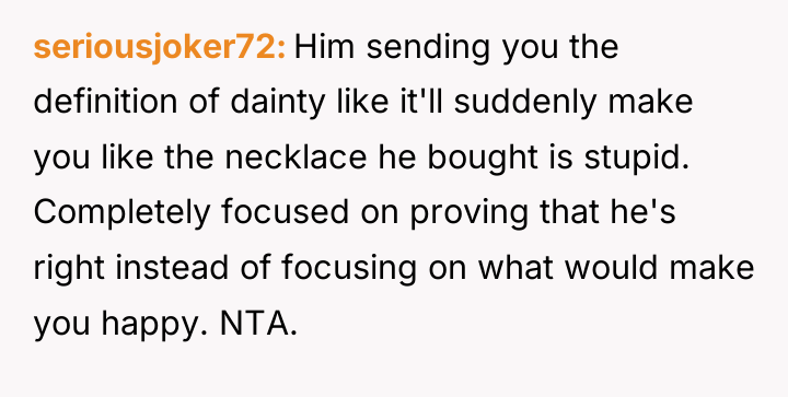 seriousjoker72 Him sending you the definition of dainty like it'll...