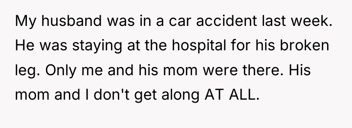 My husband was in a car accident last week. He...