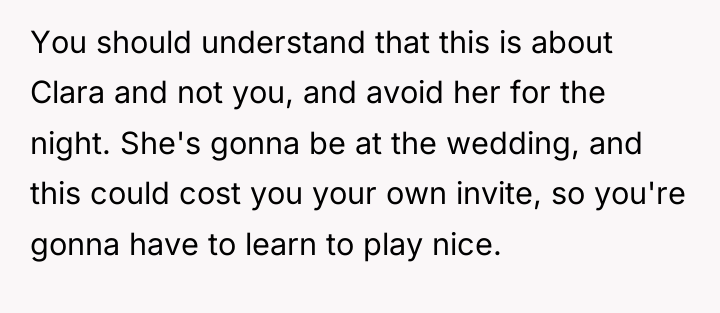 You should understand that this is about Clara and not...