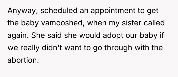 Anyway, scheduled an appointment to get the baby vamooshed, when...