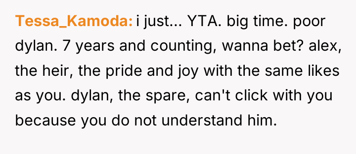 Tessa_Kamoda i just... YTA. big time. poor dylan. 7 years...